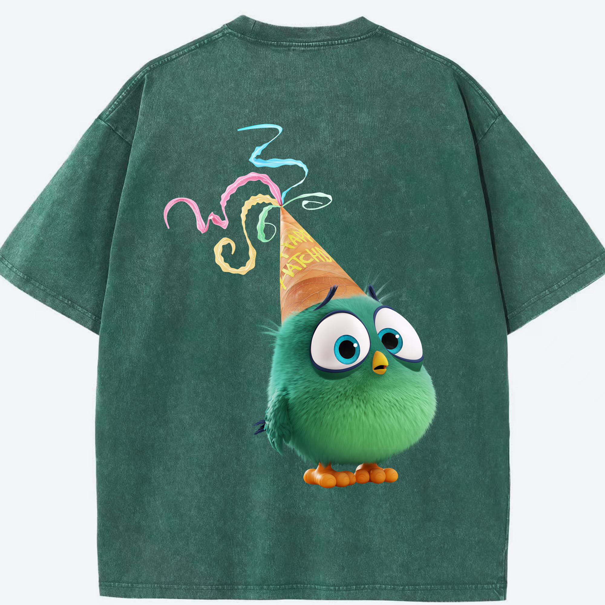 （画像用） Angry Birds アングリーバード 綿100% ヴィンテージ風 半袖Tシャツ（背面プリント）